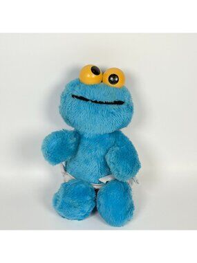 Vintage Hasbro Softies Sesame Street Baby Cookie Monster Plush with Rattle